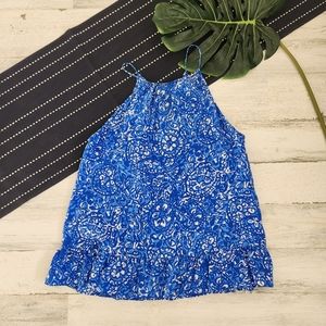 Lilly Pulitzer Millie Silk Tank Top Bay Blue Give Em Shell Medium